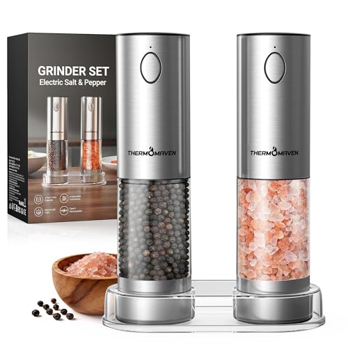 Thermomaven Upgraded Larger Capacity Electric Salt And Pepper Grinder Set