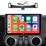 Car Radio Stereo Upgrade for Jeep Wrangler JK Compass Grand Cherokee Dodge Ram with Wireless CarPlay/Android Auto/10.2'' TouchScreen/Android13/GPS Navigation/Backup Camera (New-HC-Jeep 2+32G)