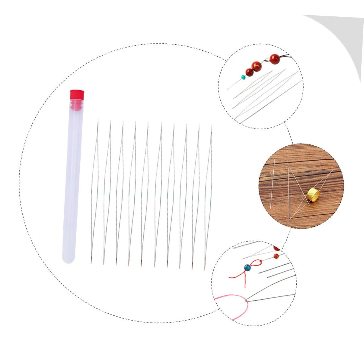 KONTONTY Beading Needle Set 1 Set of Manual Sewing Beading Needles for DIY Projects