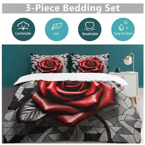 Microfibre coton ensemble housse couette double 200x200cm avec taie rose - 6