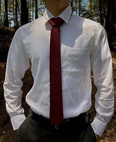 Image of Kebocis Mens Solid Color Cotton Necktie for Men