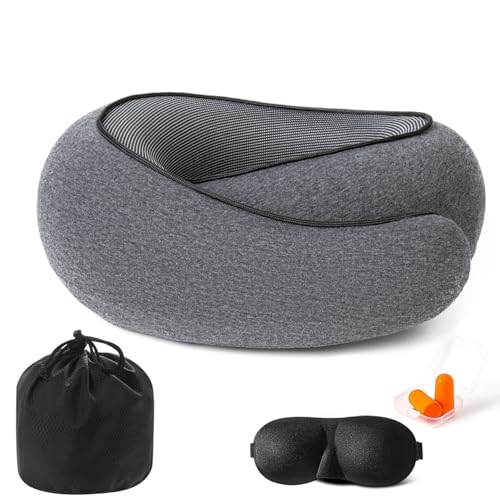 Travel Pillow for Headrest Memory Foam Neck Pillow Head Support Soft Pillow for Sleeping Rest Offices, Airplane Car and Home Use