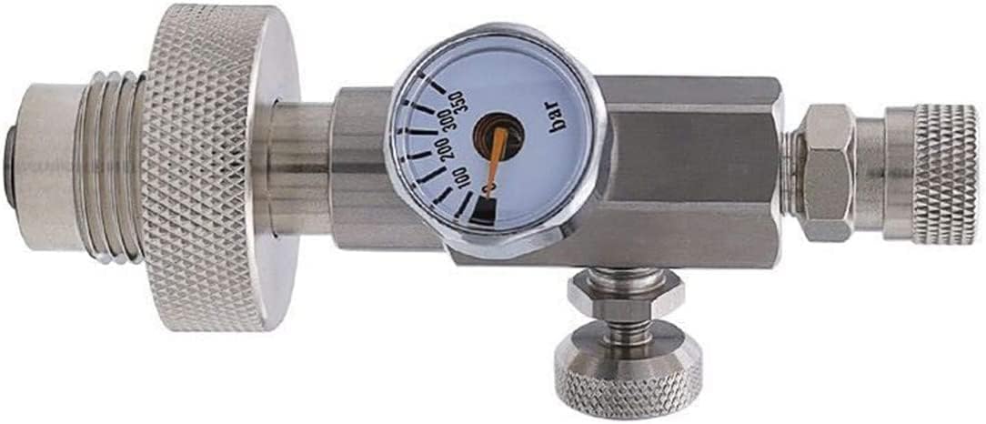 Paintball Accessories PCP Air Gun HPA Scuba Stainless Steel Fill Station DIN G5/8 Charging Adapter with 350Bar/5000Psi Gague