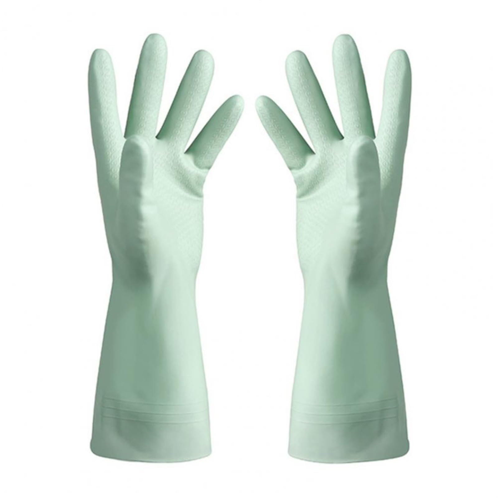 guanti di gomma, 1 paio di guanti for bucato e lavastoviglie, riutilizzabili for a maniche lunghe for uso quotidiano(Green C)
