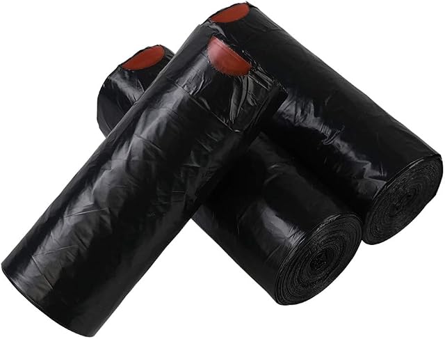 Ortodayes 40 L Black Bin Bags, Drawstring Kitchen Trash Bags, 102 Bags