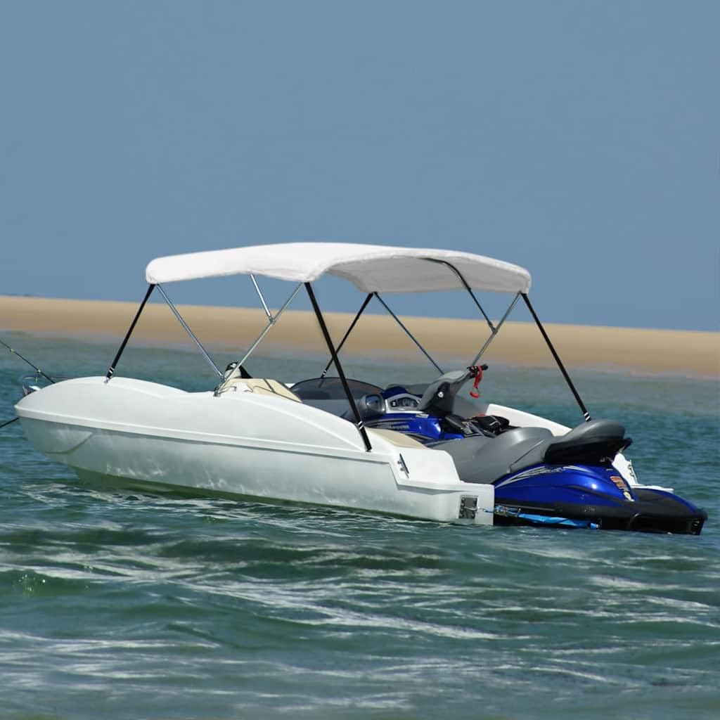 Bimini Top a 3 Archi per Barche, Tetto Parasole Barca con Telaio in Alluminio, Tettuccio Protettivo Pieghevole, Larghezza 170-182 cm, Altezza 137 cm