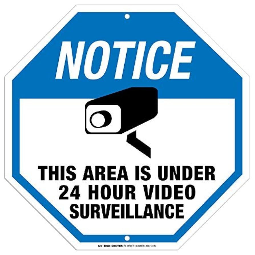 amazon-com-notice-this-area-is-under-24-hour-video-surveillance-sign-11-x11-octagon-040-rust-free-aluminum-made-in-usa-uv-protected-and-weatherproof-a90-131al-industrial-scientific for Free Printable Video Surveillance Signs Amazon.com: Notice This Area is Under 24 Hour Video Surveillance Sign - 11