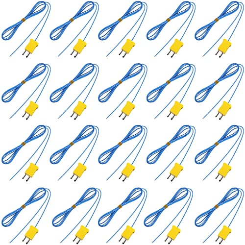 Image of 2 Meter K-Type Temperature Sensor Mini-Connector Probe Sensor Temperature Sensors Measure Range -40 to 400 Degrees Celsius (-104 to 752 Degrees Fahrenheit) for Thermocouple Sensors(20 Pieces)