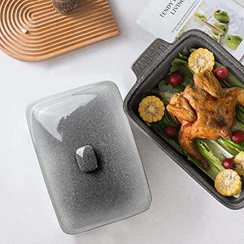 Unicasa Casserole Dish With Lid, Ceramic 2.8 Qt Baking Dish For Cooking, Porcelain 9X13 Inch Lasagna Pan, Oven Safe Bakeware Set, Reactive Glaze (Gray) #TOP6