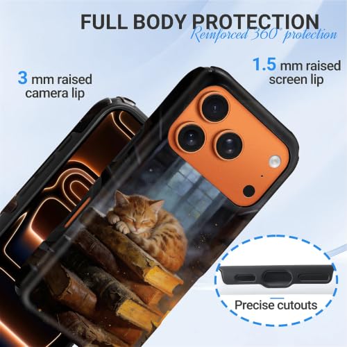 Coque iPhone 17 Pro Max Magsafe pour passionnés de lecture design bibliothèque et chat - 3