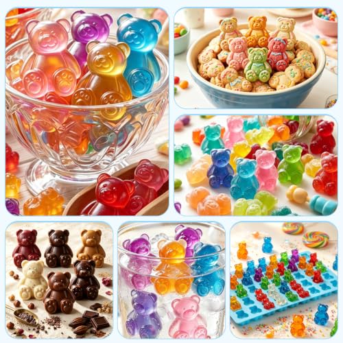 Image of 4 Pack Large Gummy Bear Molds Candy Molds - 3 Inch Gummy Silicone Molds