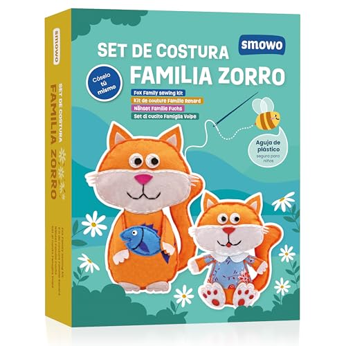 Smowo® Filz Nähset für Kinder - Stofftiere selber nähen - Bastelset inklusive Nähanleitung & Video - Für Mädchen und Jungen