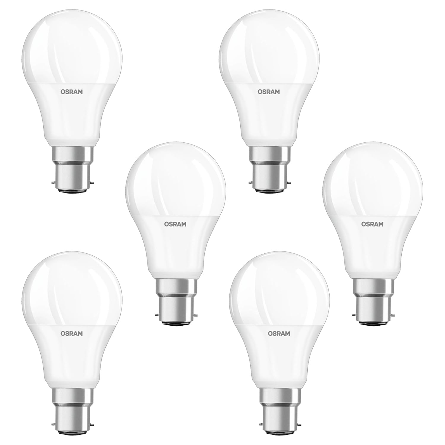 OSRAM LED PCR LAMP with Classic A 8W 827 Frosted B22d,6-Pack