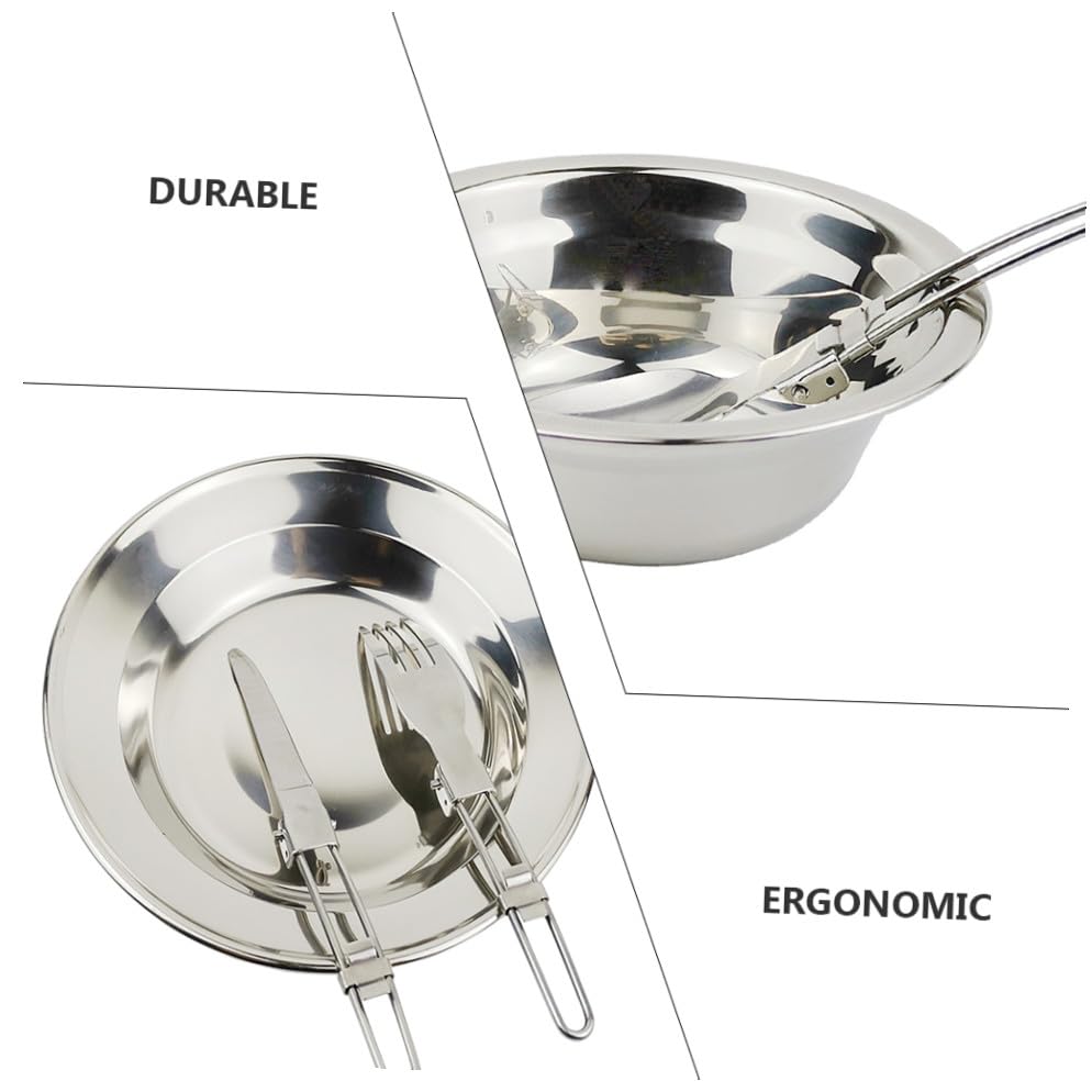 STOBAZA Kit de Cocina para Camping de Acero Inoxidable Portátil para 1-2 Personas miniatura 3