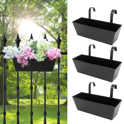 Holensun Railing Planters Outdoor Balcony 16 Inch Deck...