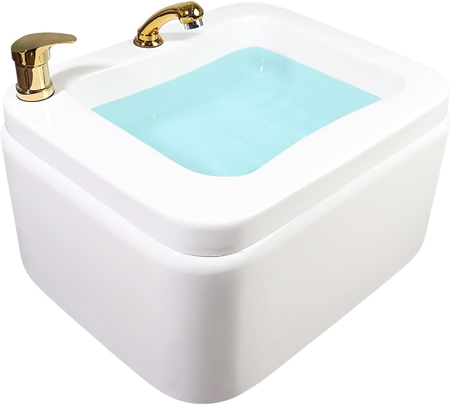 Acrylic Square Footbath deep Foot Bath Spa Massage with Pedicure Foot Rest Used in Beauty Salons and Nail Salons Hot and Cold Adjustment Large foot bath tub with Foot Scratcher ( Color : Type a , Size