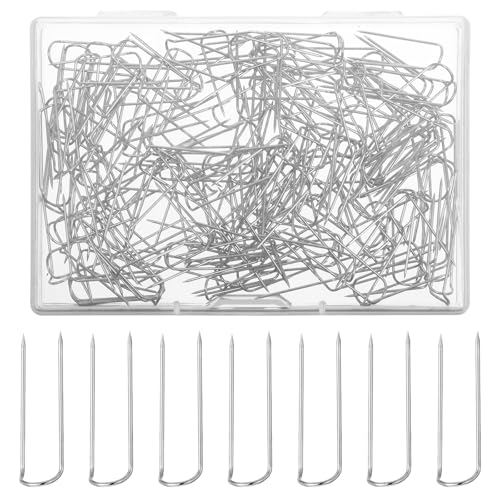 LIQWEI 200 Stück Stecknadeln U-Form Stecknadel Ohne Kopf Edelstahl 23mm Strohblumennadeln Stecknadeln Für Stifte Zum Nähen Schmuckdisplay und Wohnkultur