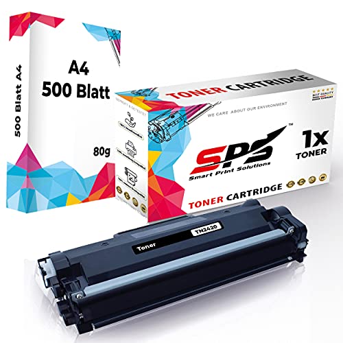 SPS Ersatz Tonerkartuschen kompatibel für Brother TN2420 Toner Brother DCP-L2510D L2530DW L2537DW HL-L2310D L2350DW L2357DW L2370DN L2372DN MFC-L2710DN L2710DW & dazu A4 DIN Kopierpapier 500 Blatt Cover