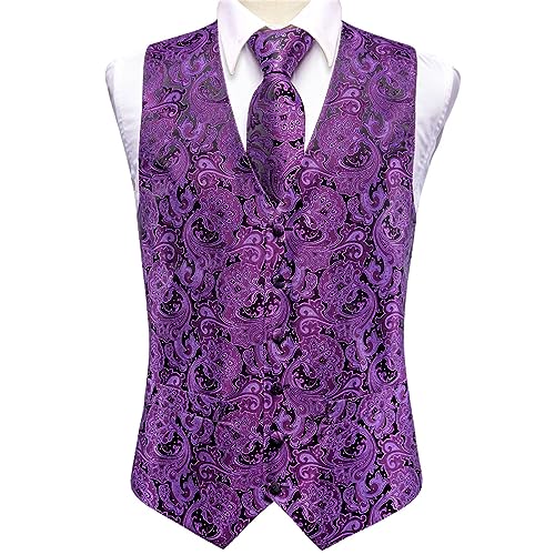 Jacquard Silk Men's Vest Handkerchief Cufflinks Set Waist Coat Jacket Tie For Men Wedding Business3