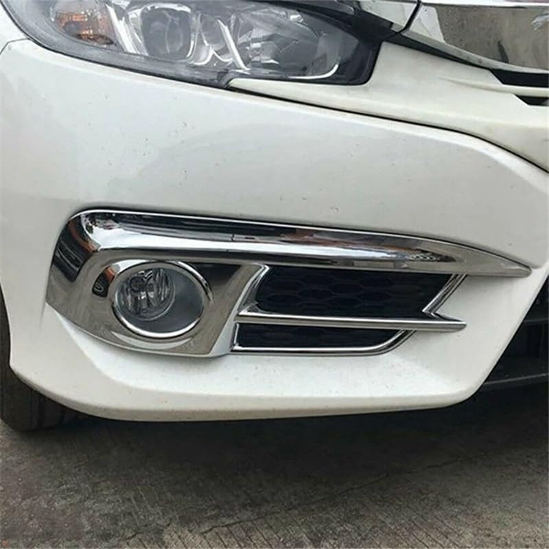Cubierta de luz antiniebla delantera para Civic 2016 a 2018 moldura rejilla parachoques coche 5