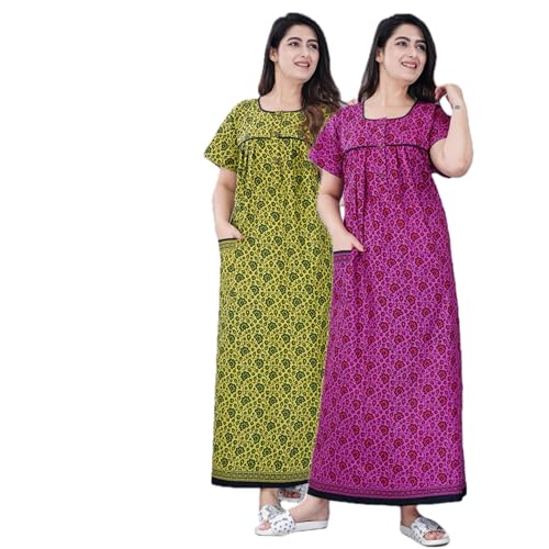Image of Cotton Nighty for Womens /Girls Regular Nighty Rajasthani Nighty Gown Jaipuri Nighty Jaipuri Gown Maxi Gown