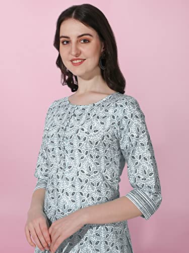 Image of MIRCHI FASHION Pure Cotton Straight Kurta Set for Women with Pant | Printed Kurta Pant Set | Ethnic Office Wear Kurta Set with Trouser