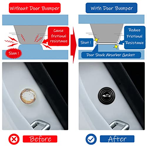 30 Pcs Car Door Shock Absorber Soundproof Stickers Door Edge Guard Bumper Cushion Car Door Shock Absorbing (Black) #TOP1