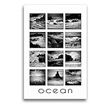  CALVENDO Toile de qualité supérieure - 50 cm x 75 cm - Ocean Fineart Collage - Tableau sur châssis - Impression sur Toile véritable Nature