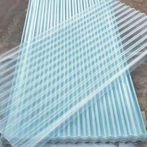 Clear Polycarbonate Roofing Sheet Splicable Corrugated Plastic UV Resistant Greenhouse Shed Canopy Transparent Insulation Day Lighting Panels Easy Cut Covering Panel (Transparent 3.28x32.8)