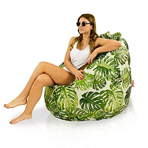 Italpouf Zitzak XXL Volwassenen Buiten Waterdicht: Grote Giant Beanbag voor binnen en buiten met wasbare hoes voor ultieme ontspanning en comfort. Gecertificeerd, Rode