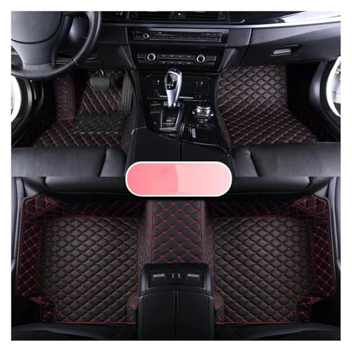 Tapis Sol Intérieur Voiture Cuir Noir Rouge pour Civic 3pc - 2