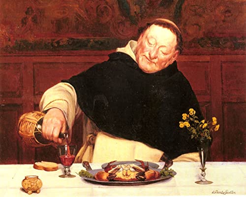 Posters et art pour décoration chambre : tableau vintage Le repas du moine 60x90cm