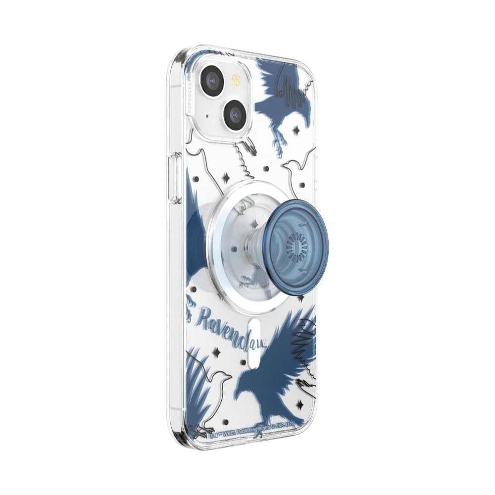 PopSockets iPhone 15 Plus Case with Round Phone Grip Compatible with MagSafe, Phone Case for iPhone 15 Plus, Wireless Charging Compatible, Harry Potter - Ravenclaw
