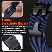 Hinnwer 22mm Nylon Armband für Huawei Watch GT Runner 2/Watch GT 6 46mm/GT 6 Pro/5/GT 5/5 Pro 46mm, Elastisches Sport Fallschirmverschluss Geflochtenes Band für Huawei Watch Ultimate 2 Dunkelblau – Ansicht 3