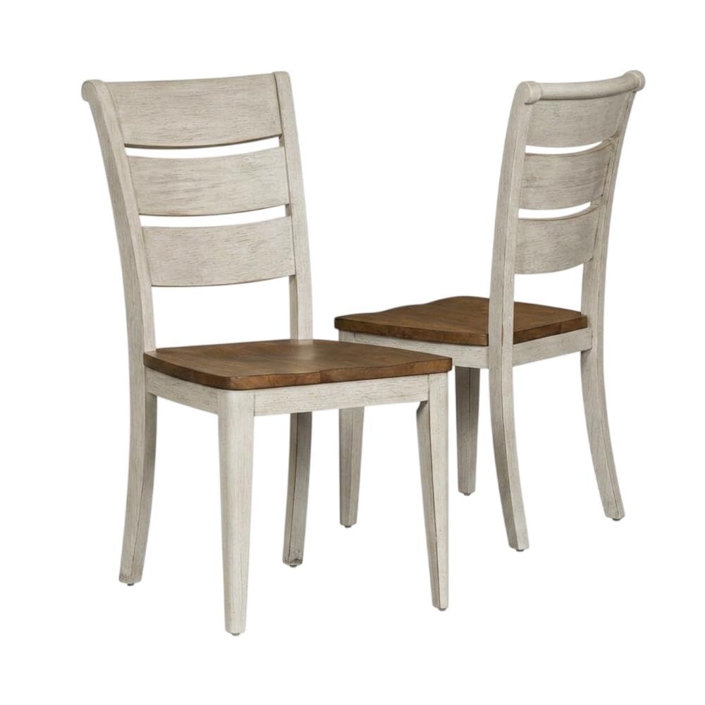 Solid Wood Ladder Back Side Chairs Set of by Starlight Canyon Home – 19 x 24.75 x 38 inches, Solid + Manufactured Wood, White, Pack of 2