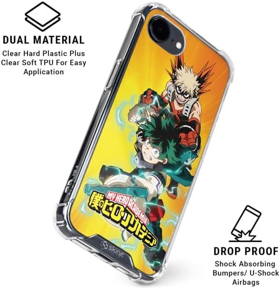 Skinit Clear Phone Case Compatible with iPhone 16e - Officially Licensed My Hero Academia Deku and Bakugo Season 5 Design