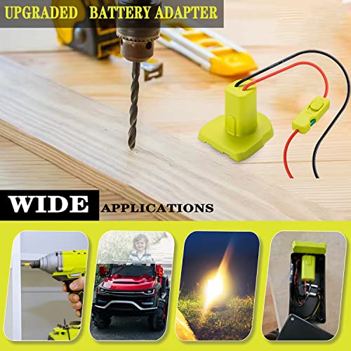 Upgraded 18V Battery Adapter For Ryobi 18V One+ Battery Adapter All-In-One Design Of The Fuse And Switch Power Tool Battery Converter Kit 14 Gauge With Fuses & Wire Terminals #TOP1