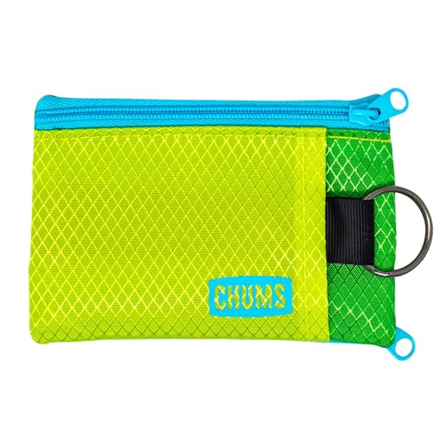 Image of Chums Surfshorts Wallet - Solid Colors Collection, Lightweight Slim Wallet with RFID Blocking Card & Clear ID Window - Zippered Minimalist Wallet w /Key Ring