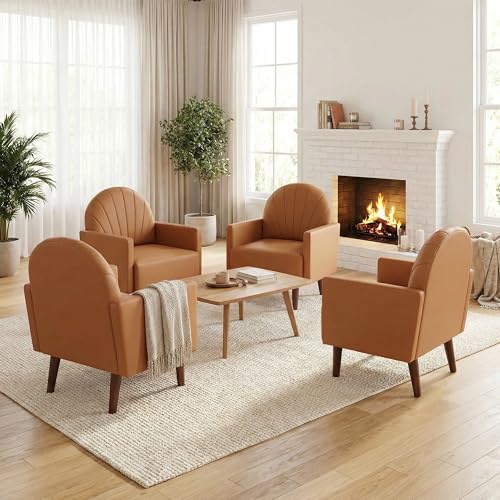 Sillón Espalda Capitoné Terciopelo Naranja oscuro miniatura 4