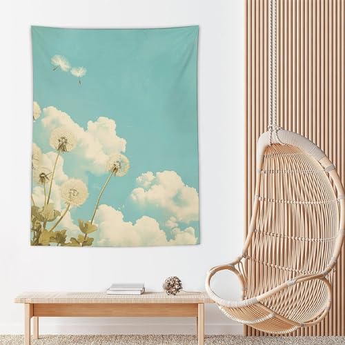 Tapiz de pared de nubes y dientes de león para decorar tu dormitorio con estilo 4