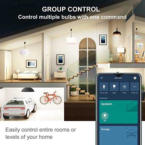 Image of Sengled Alexa Light Bulb 75W Equivalent, Smart Light Bulbs Bluetooth Mesh 1050 LM, Smart Bulbs That Work with Alexa Only 2700K, High Brightness, Soft White A19 Dimmable Bulb, No Hub Required, 4 Pack