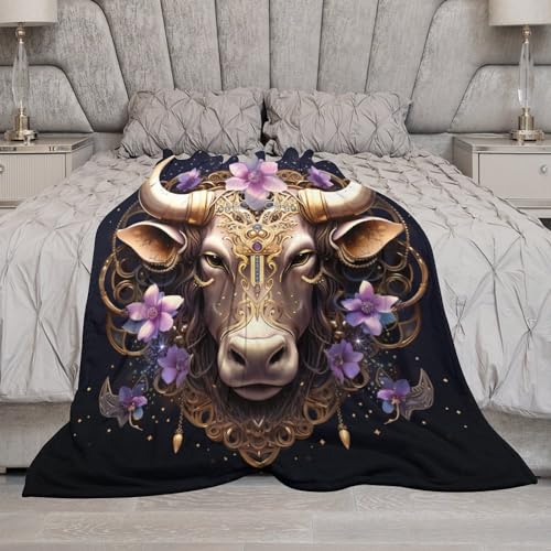 Couverture taureau impression 3D couvre-lit polaire et flannel canapé - 7