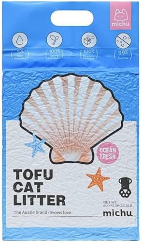 Miniatura 8 de Michu Arena para gatos, tofu, arena para gatos, mejor arena para gatos, tofu aglutinante natural, 5.5 libras88 onzas, melocotón, paquete de 3