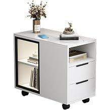 Kitchen Sideboard Household Living Room Sofa Sideboard Side Cabinet Mobile Corner Table Bedside StorageWhite,Left