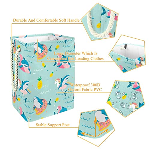 Panier à linge requin grand format pour rangement de vêtements