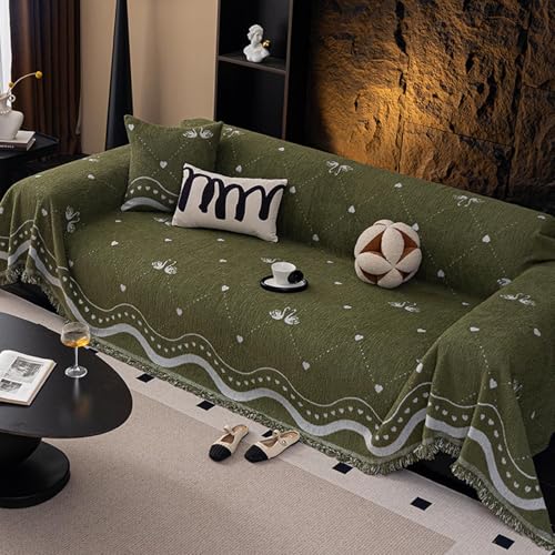Housse de canapé pour sectionnel protège canapé lavable vert 90x90