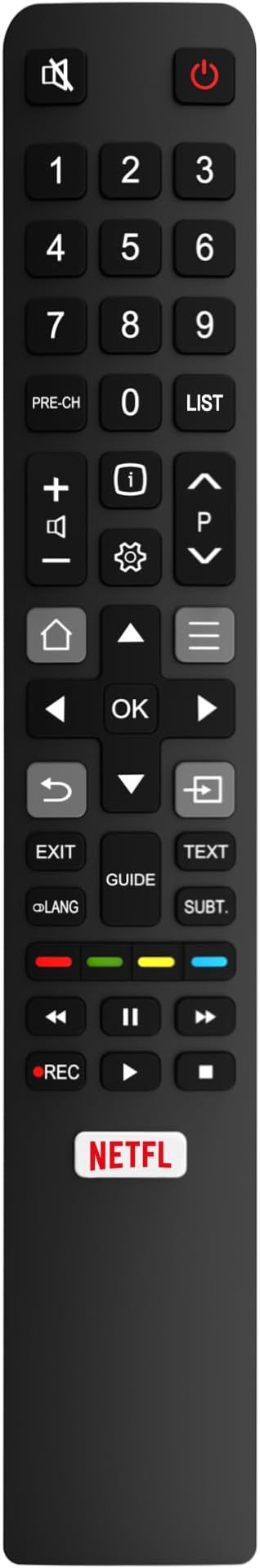New Replacement TLC TV Remote Control RC802N for TLC Thomson smart tv remote control 4K LCD LED TV 32DS520 40S6000FS 49DP600 49S6000FS 50DP600 F43S5916 H32S5916 U49P6016 U55P6006 - NO SETUP REQUIRED