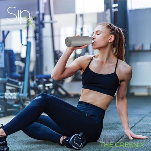 Image of SipX 20 oz Stainless Steel Insulated Water Bottle with Leakproof Lid & Carry Hook - Triple Insulated - Cold 24 Hours /Hot 12 Hours - Perfect for Gym, Work, Sports, Travel - Grey