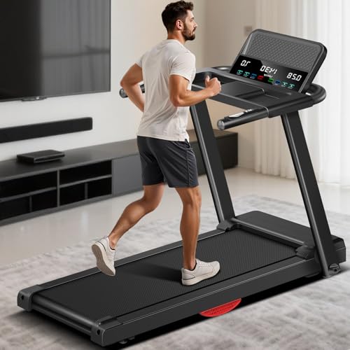 Image of Walking Pad Treadmill, Folding Treadmills for Home Office, Dual Cushion System and Cup Phone Holder, 300LBS Capacity, Ideal for Family Workouts