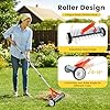 Thatch Rake with Wheels, 37-65.35'' Adjustable Dethatching Roller Rake Adjustable 0-12° Angle Stainless Steel Blades Heavy Duty Manual Dethatcher , Lawn Thatcher Rakes for Moss, Grass, Leaves, Debris